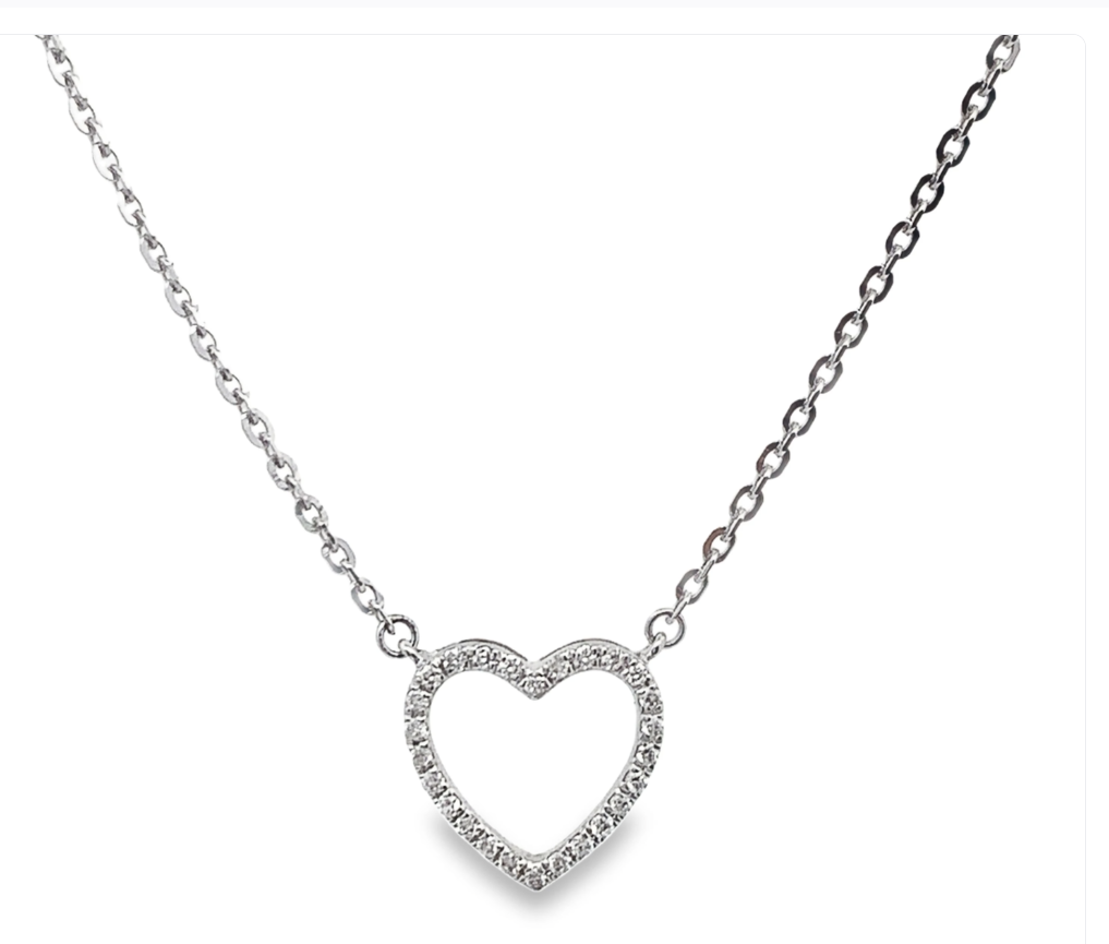 Collar Corazón con Diamantes Naturales – 0.10 ct