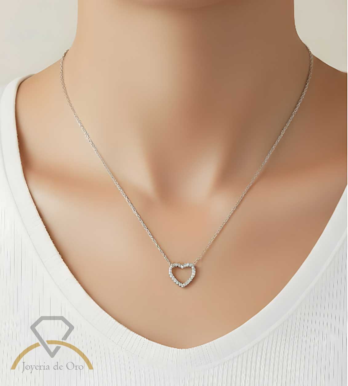 Collar Corazón con Diamantes Naturales – 0.10 ct