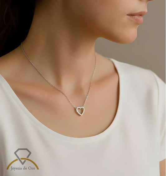 Collar Corazón con Diamantes Naturales – 0.10 ct